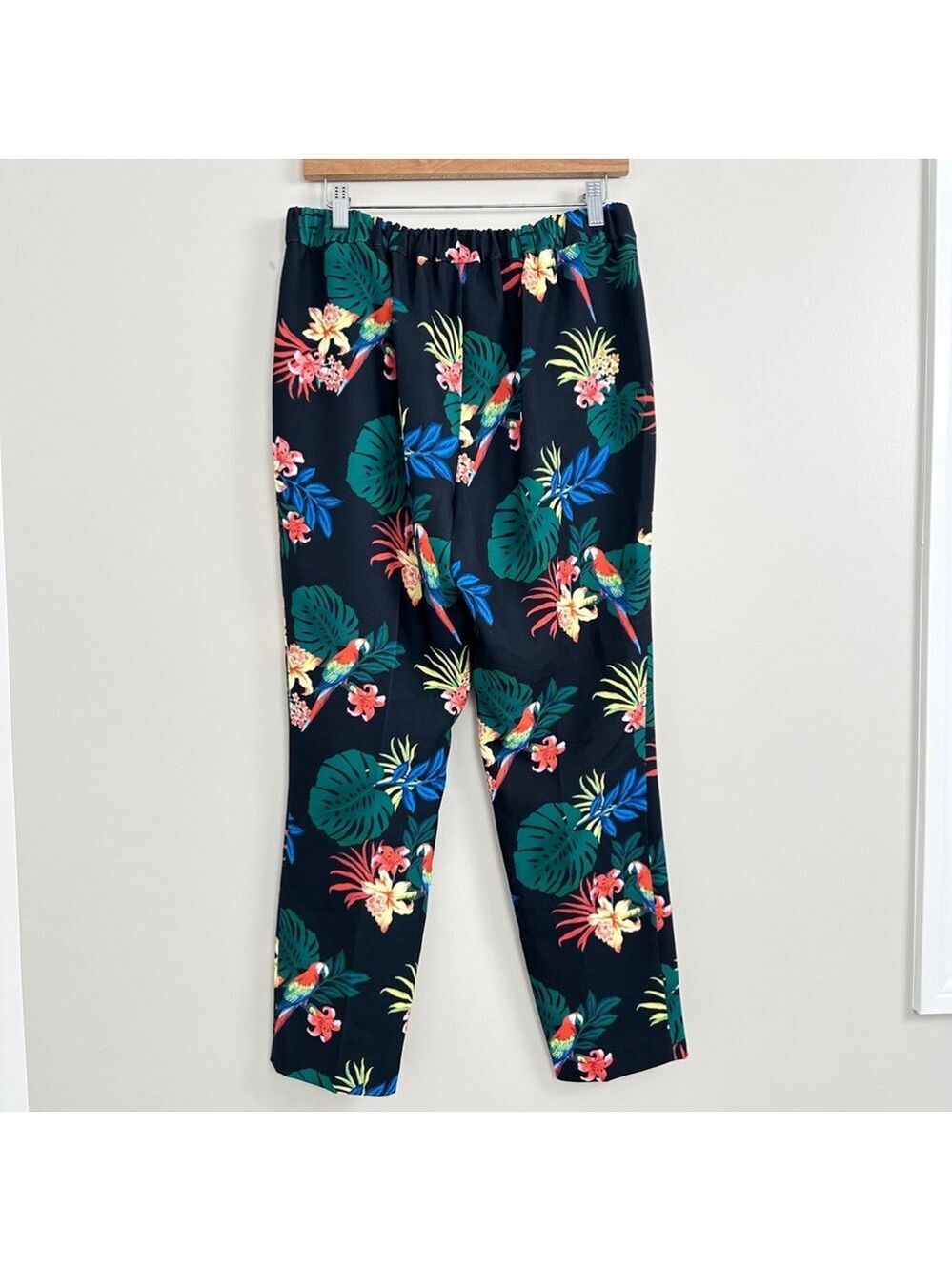 Women's Contemporaine Pants Black Multi Tropical Size 8 - Picture 4 of 10